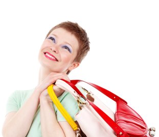 Frau mit Taschen Frau mit Taschen