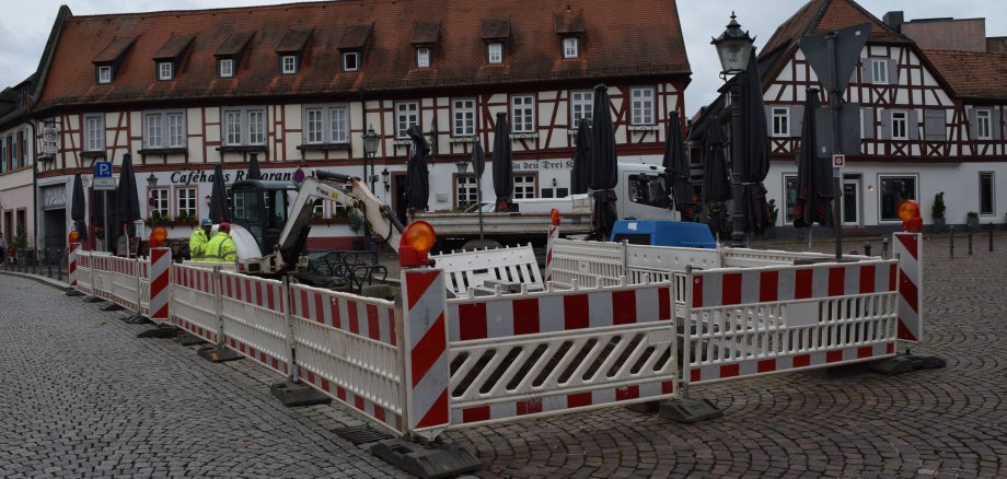 Baustelle auf dem Freihofplatz für Baumpflanzung