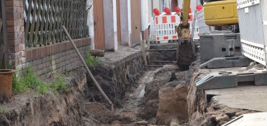 Baustelle in der Steinheimer Straße Baustelle in der Steinheimer Straße