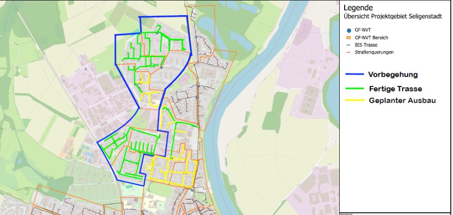 In Seligenstadt laufen die Glasfaser Ausbauarbeiten