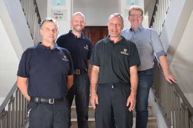 von links nach rechts: Clemens Hirschfeld, Stefan Neubauer, Alexander Zöller, Erster Stadtrat Michael Gerheim von links nach rechts: Clemens Hirschfeld, Stefan Neubauer, Alexander Zöller, Erster Stadtrat Michael Gerheim