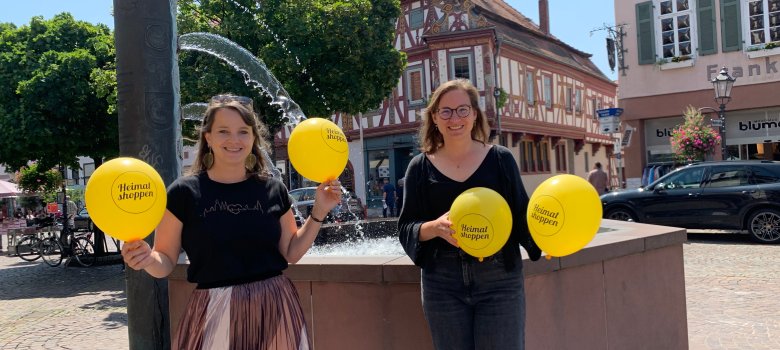 Heimat Shoppen, Wirtschaftsförderin Tanja Frisch mit Laura Becker, Standortentwicklung, IHK Offenbach am Main Heimat Shoppen, Wirtschaftsförderin Tanja Frisch mit Laura Becker, Standortentwicklung, IHK Offenbach am Main