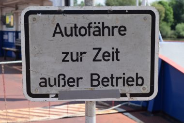 Schild außer Betrieb