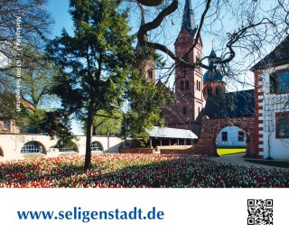Brillenputztuch Klosterhof mit Tulpen Lesezeichen.JPG