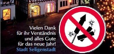Plakat "Kein Feuerwerk in der Altstadt"