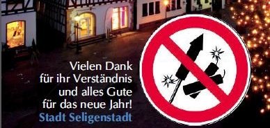 Plakat "Kein Feuerwerk in der Altstadt"
