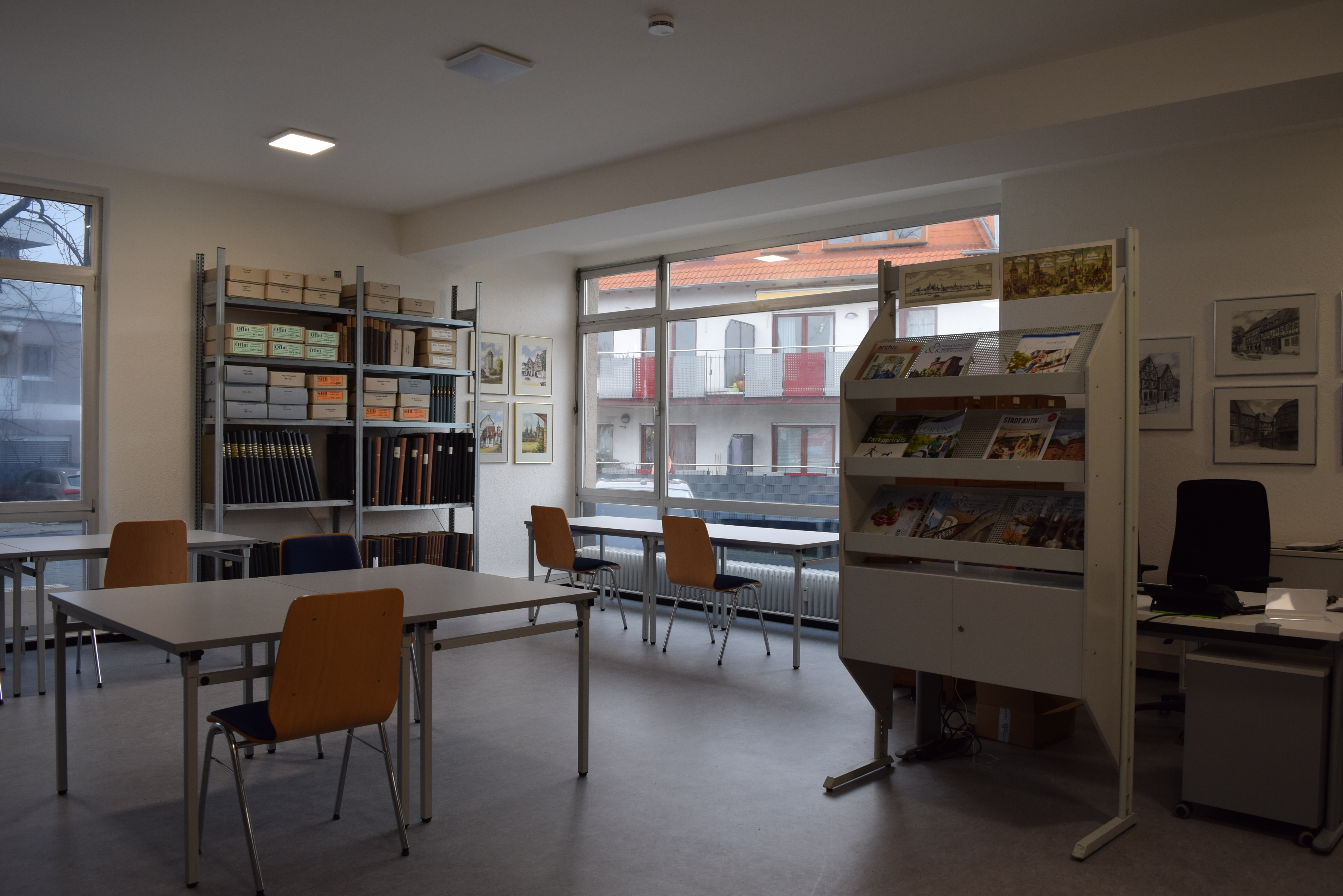 Besucherraum im neuen Stadtarchiv in Froschhausen