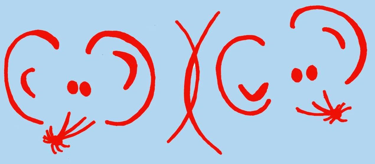 Logo "Minimäuse" mit zwei Mäusen Logo Kinderkrippe Burg Wirbelwind