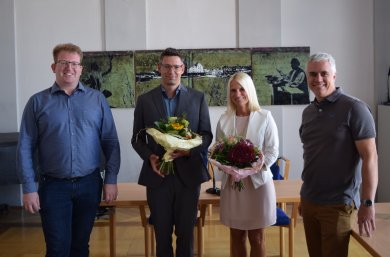 Auf dem Foto von links nach rechts: Erster Stadtrat Michael Gerheim, Thomas Ruppert (Umweltamt), Nina Miichel (Ordnungsamt) und Bürgermeister Dr. Daniell Bastian Auf dem Foto von links nach rechts: Erster Stadtrat Michael Gerheim, Thomas Ruppert (Umweltamt), Nina Miichel (Ordnungsamt) und Bürgermeister Dr. Daniell Bastian