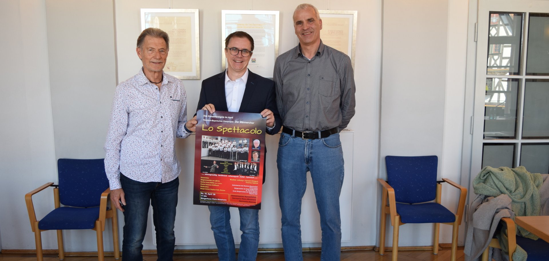 Ehrenmitglied Günter Reichenbach, Bürgermeister Dr. Bastian, Erster Vorsitzender Peter Stegmann