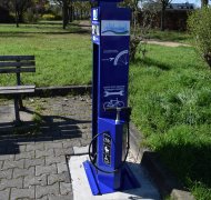 Die Fahrrad-Reparaturstation am Mainufer Die Fahrrad-Reparaturstation am Mainufer