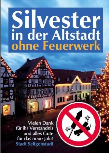 Plakat "Kein Feuerwerk in der Altstadt"