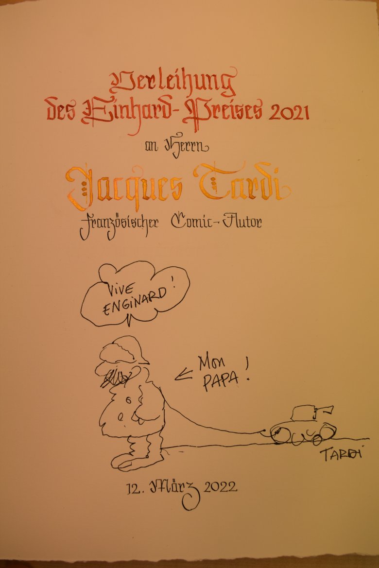 Eintrag des Einhardpreisträgers 2021 Jaques Tardi Eintrag des Einhardpreisträgers 2021 Jaques Tardi