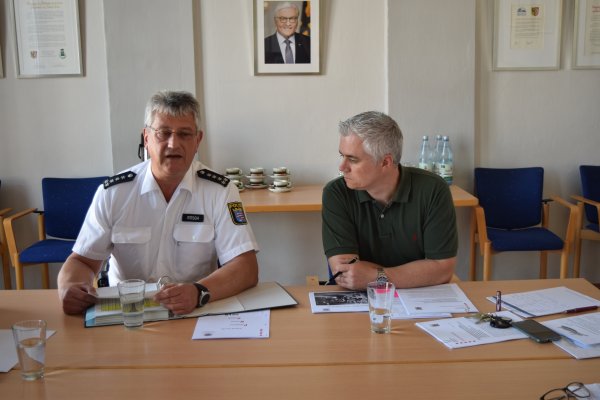 Präsentation der Kriminalstatistik 2018, Hauptkommissar Josef Rösch und Bürgermeister Dr. Daniell Bastian Präsentation der Kriminalstatistik 2018, Hauptkommissar Josef Rösch und Bürgermeister Dr. Daniell Bastian