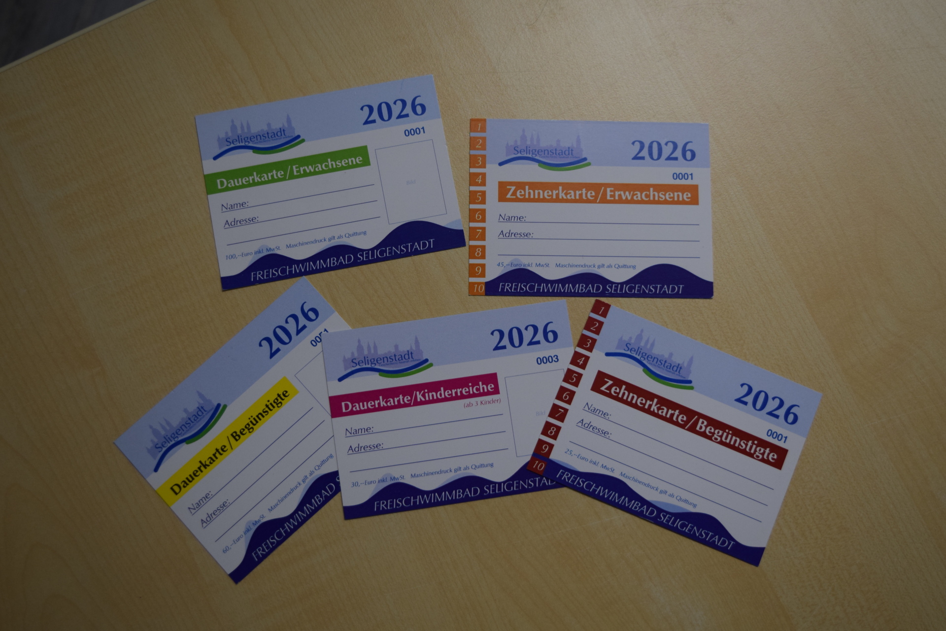 Schwimmbadkarten Saison 2026