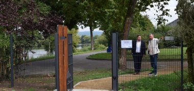 Steidl und Klein am neuen nordöstlichen Eingang